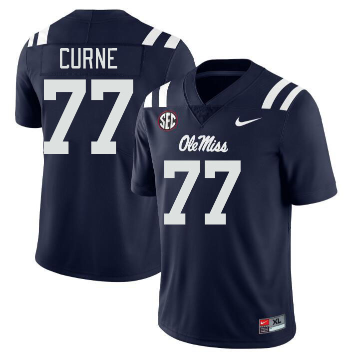 Men #77 Victor Curne Ole Miss Rebels College Football Jerseys Stitched Sale-Navy